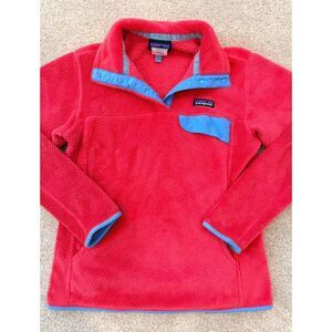 Patagonia Synchilla Snap-T Fleece Pullover Women's M Red Blue Style 25442 SP15